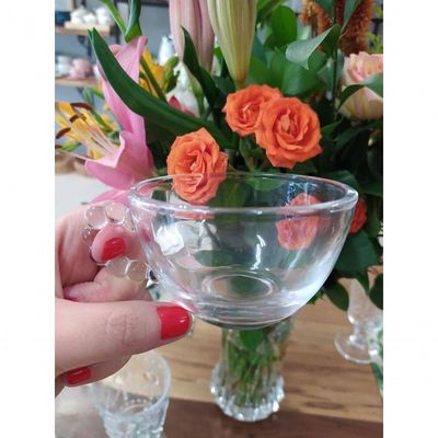 Combo 4 Xícaras 180 Ml Com Pires + 1 Açucareiro Pearl Bolinha Wolff Transparente