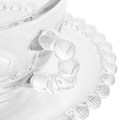 Conjunto 4 Xícaras De Chá Com Pires Pearl Wolff 180 Ml Transparente