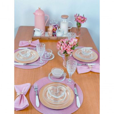 Conjunto 4 Xícaras De Chá Com Pires Pearl Wolff 180 Ml Transparente