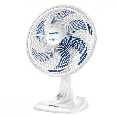 Ventilador De Mesa Mondial Super Power 3 Velocidades 6 Pas Branco Com Azul 127V