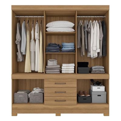 Guarda Roupa Casal 10 Portas E 3 Gavetas New Murano Amêndola Touch