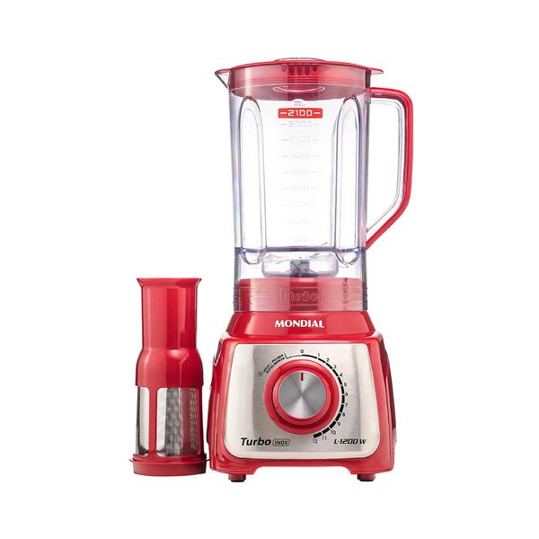 Liquidificador Mondial Turbo Inox L-1200 RI Vermelho - 220V Liquidificador Mondial Turbo Inox L-1200 RI Vermelho - 220V