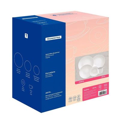 Aparelho De Jantar Tramontina Sophia Porcelana 20 Peças Tramontina