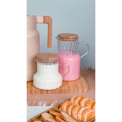 Kit 2 Jarras Fechamento Hermético Vidro E Bambu