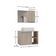Conjunto Gabinete Banheiro Virtus 60cm - Gabinete + Cuba + Espelheira Madeirado Inteiro
