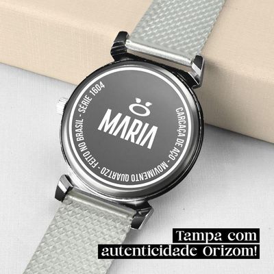 Relogio Feminino Digital Aço Preto Brincos Caixa Colar