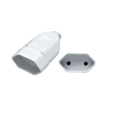 Kit 50 Tomada Fêmea 2P 10A Desmontável Branco