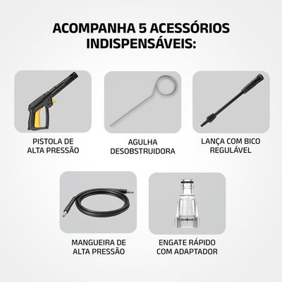 Lavadora de Alta Pressão Aqua Power III Mondial 1800W - LAP-03-GY 220V