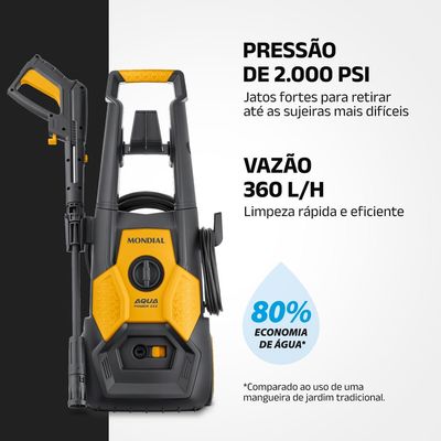 Lavadora de Alta Pressão Aqua Power III Mondial 1800W - LAP-03-GY 220V