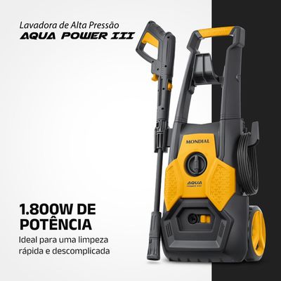Lavadora de Alta Pressão Aqua Power III Mondial 1800W - LAP-03-GY 220V