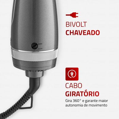 Escova Secadora Space Shine Mondial Grafite 1300W ES-20 BIV