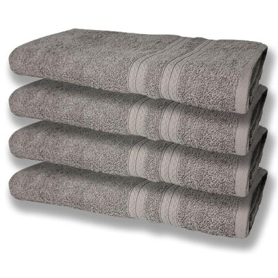 4 Toalhas Super Felpudas Grande E Grossa Algodão 80x150 Itália Soft Beka Cinza
