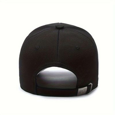 Boné De Beisebol Unissex Com Emblema Da Letra R De Algodão Preto Estilo 1