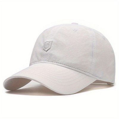 Boné Leve Aba Curva Para Corrida Ao Ar Livre & Proteção Solar Branco Ajustável