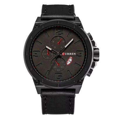 Relógio Masculino De Quartzo Mostrador Militar À Prova Da Água Design Esportivo Preto