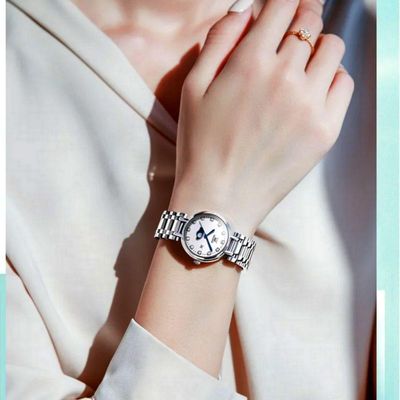 Relógio De Pulso Minimalista Feminino Analógico Quartzo Impermeavel Em Aço Inoxidavel Prata