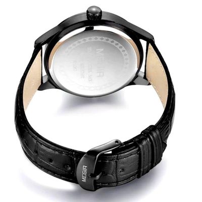 Relogio Analógico Masculino Esportivo Design Criativo A Prova Da Água 3atm Preto Dourado