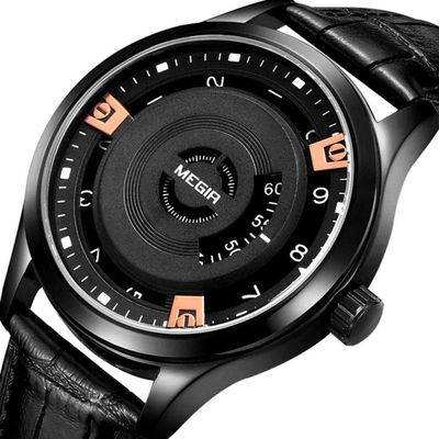 Relogio Analógico Masculino Esportivo Design Criativo A Prova Da Água 3atm Preto Dourado