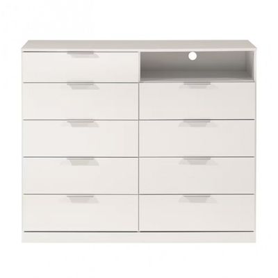Cômoda Bartira Versatti com 9 Gavetas e Nicho Branco