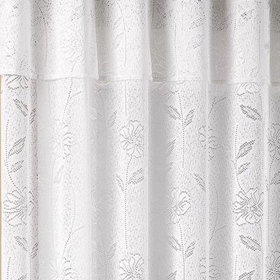 Cortina Jade  Renda Floral 3,00M X 2,50M Branca