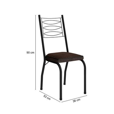 Conjunto com 2 Cadeiras Chipre Revestimento Sintético Imbuia e Preto