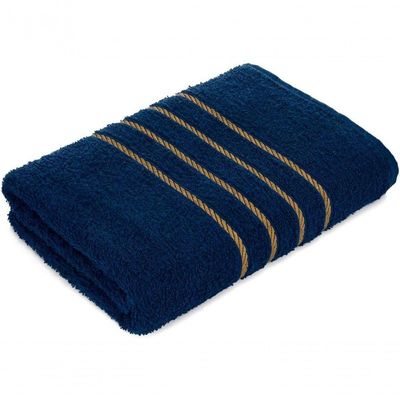 Jogo De Toalhas 6 Pçs 2 Banho 2 Rosto 2 Piso Montreal 100% Algodão Azul Marinho