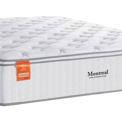 Colchão de Casal Inducol Montreal com Europillow e Revestimento em Tecido Malha 28x138x188cm Branco