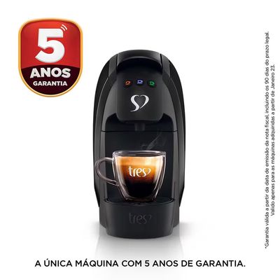 Máquina de Café Espresso 3 Corações Luna Automática 600ml Preto / 110V