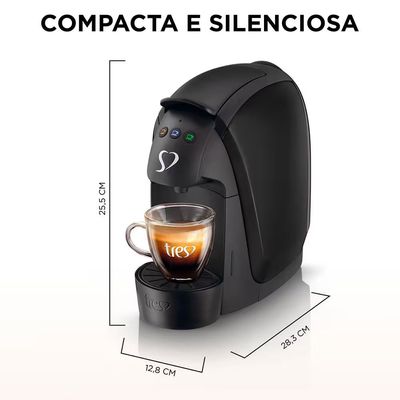 Máquina de Café Espresso 3 Corações Luna Automática 600ml Preto / 110V