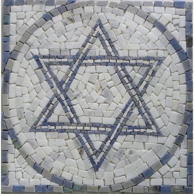 Mandala Simbólica Estrela De David I Nas Cores De Israel Tamanho 90cm