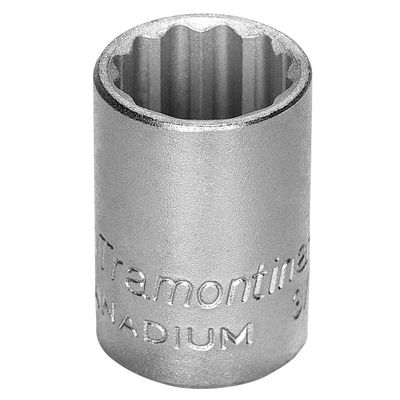 Soquete Estriado Aço Cromo Vanádio 16mm - Encaixe 3/8 Tramontina