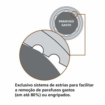 Soquete Xtractor Plus Aço Cromo Vanádio 8mm - Encaixe 1/2 Tramontina Pro Tramontina