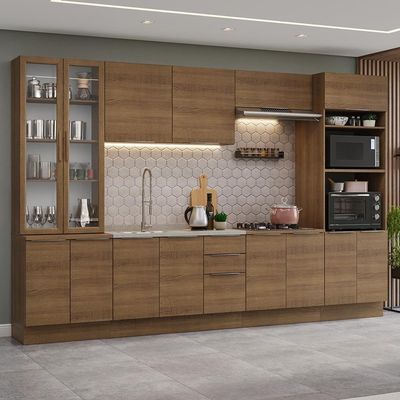 Armário De Cozinha Completa 340cm Rustic Stella Madesa 01 Rustic