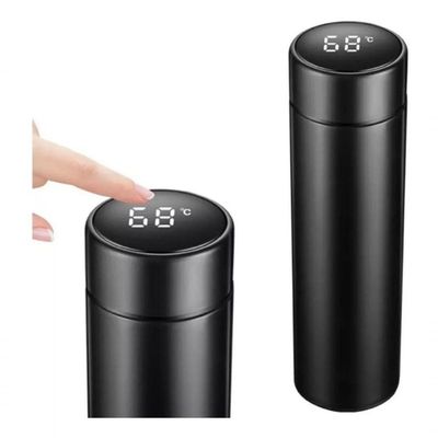 Garrafa Térmica Em Aço Inox Com Termômetro Digital 480ml Led