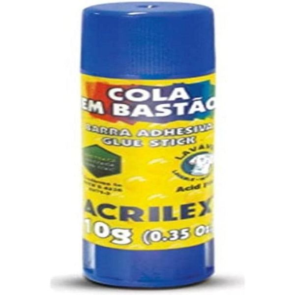 Cola em Bastão Acrilex Incolor 10 gramas Cola em Bastão Acrilex Incolor 10 gramas