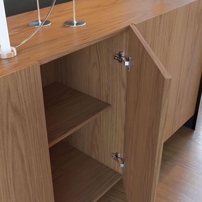 Buffet Aparador 160cm com 4 Portas Copacabana Freijó Preto Fosco Colibri