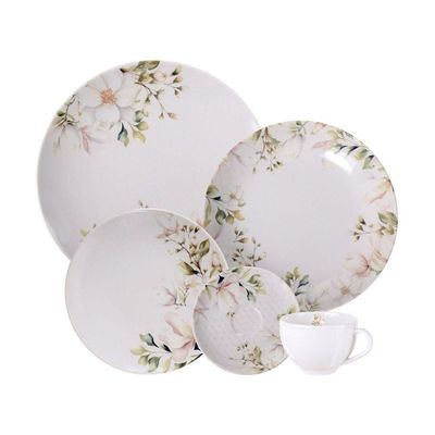 Aparelho Jantar Tramontina Magnólia Porcelana Decorada 30 Peças Tramontina