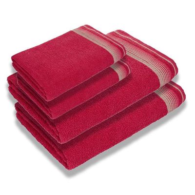 Kit 4 Toalhas Luxury Soft Beka 360 G-m² 2 Banho + 2 Rosto Luxo Cereja