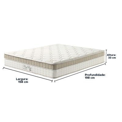 Cama Box Baú Cinza E Colchão King Best Molas Ensacadas Queen 158x198x33 Anjos