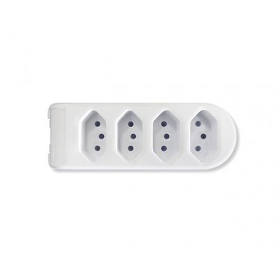 Tomada Barra 4 Tomadas 2P+T 10A 250V Branca