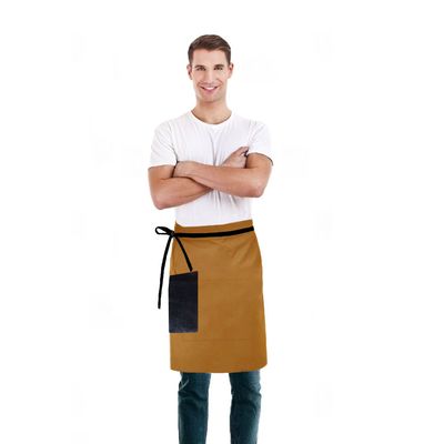 Avental Cintura Caramelo Couro Preto Bar Barbearia Cafe 10un