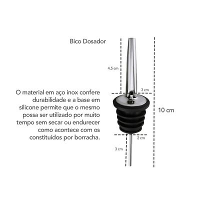 Coador Strainer Inox 4 Apoios Bico Dosador Bartender Drinks