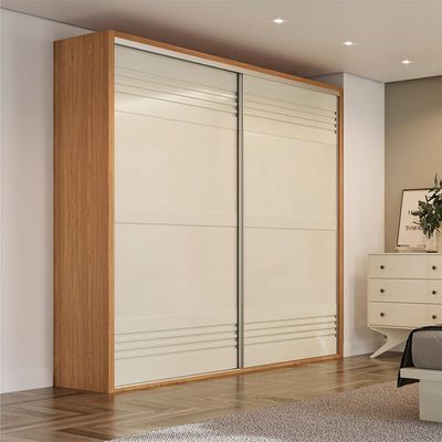 Guarda-Roupa Casal Girona 100% MDF 2 PT 2 GV Freijó e Off White