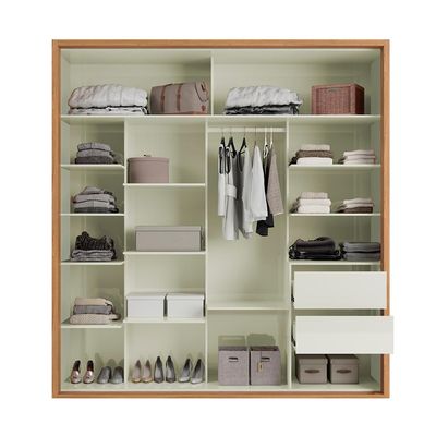Guarda-Roupa Casal Girona 100% MDF 2 PT 2 GV Freijó e Off White