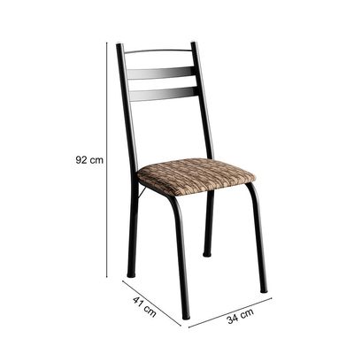 Conjunto com 2 Cadeiras Peters Revestimento Sintético Marrom e Preto