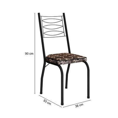 Conjunto com 2 Cadeiras Chipre Revestimento Sintético Palha e Preto