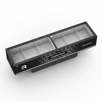 Expositor Ilha Congelados Vanguard Top 3,00m 4 Portas Vidro Semi Curvo Eivt3000 220V