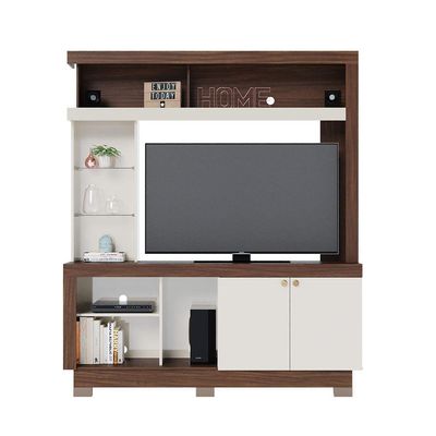 Estante TV Até 50 Pol 160x188cm Valença Colibri Nogueira Off White