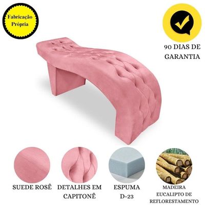 Maca Estofada Capitonê Clínica Salão Estética Suede Eduarda rosê