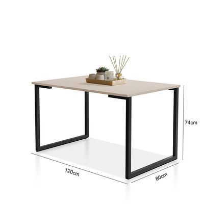 Mesa De Jantar Para 4 Lugares Em Mdf 20mm Klm Store Preto Com Off White